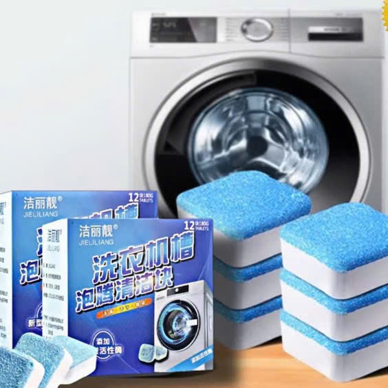 Viên Tẩy Lồng Giặt Đa Năng Đánh Bay Vết Bẩn,Hộp 12 Viên Tẩy Lồng Máy Giặt - HỘP VIÊN TẨY LỒNG KHỬ MÙI CỰC HIỆU QUẢ