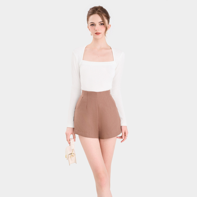 Ảnh Quần Short MARC FASHION Linen Túi Xéo Nhấn Li Trước - CBST015424 2