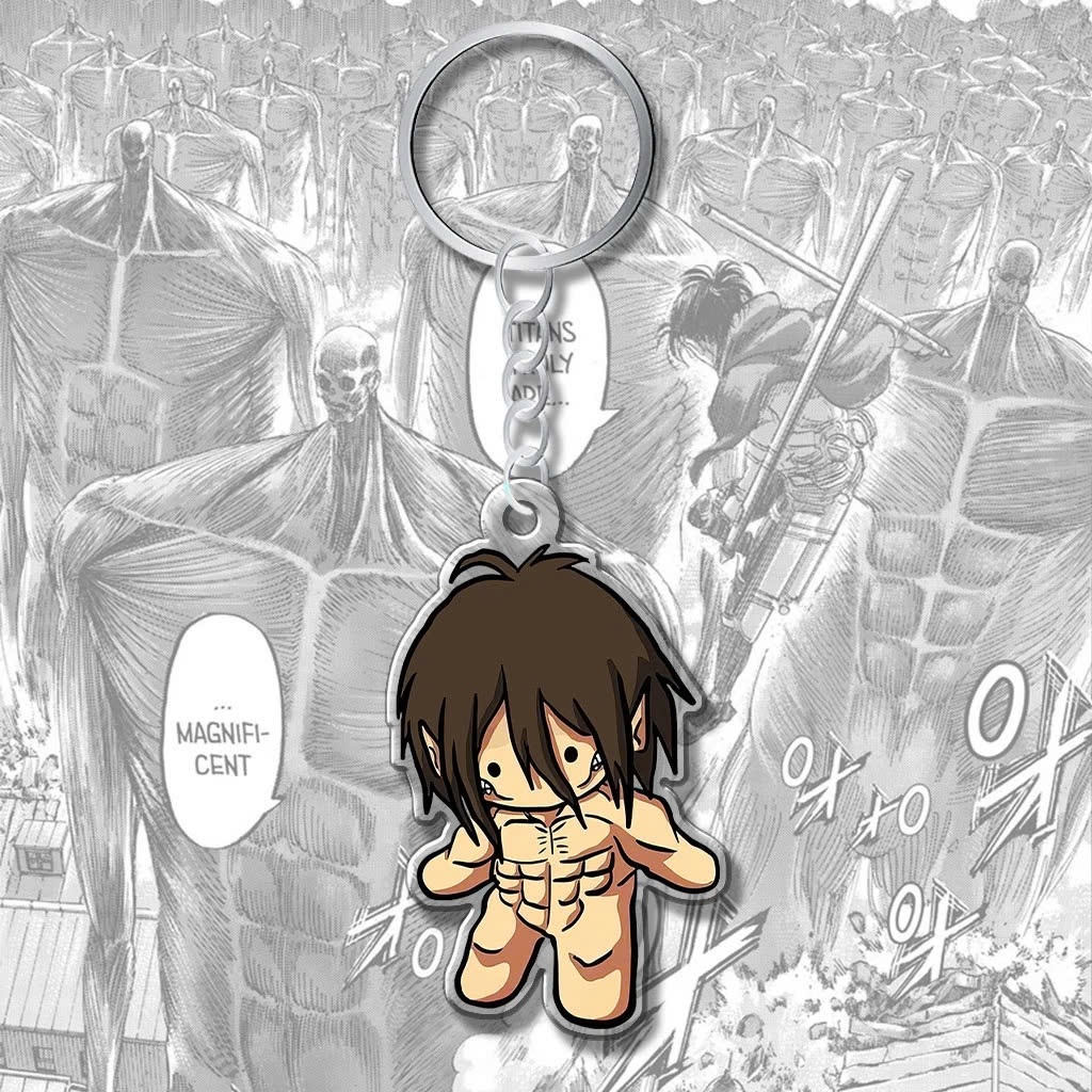 Móc Khoá Anime, Móc Khoá Manga Attack On Titan Levi Eren Mikasa Cực Ngầu Chất Liệu Acrylic In 2 Mặt Trong Suốt - SakuMai