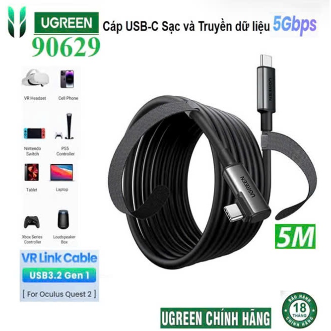 Cáp USB C 5Met Ugreen 90629 US551 Gen1,truyền dử liệu Data Link (USB 3.2 - 5Gbps PD60W 20V/3A ) | BigBuy360 - bigbuy360.vn