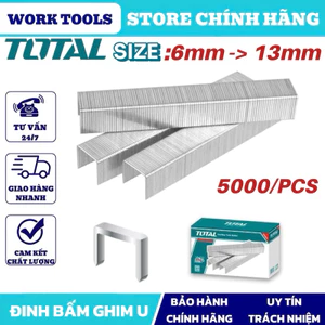 Đinh bấm chữ U TOTAL 6mm TAC920062/ 8mm TAC920082/ 10mm TAC920102/ 13mm TAC920132 Thích hợp cho TAT8131-3 Ga20