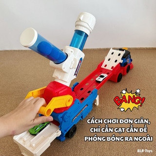 Đồ Chơi Tàu Hỏa 2in1 Biến Hình Thành Đường Đua Tốc Độ - Kèm Bệ Phóng Xe Thú Vị, Có Nhạc Và Đèn Tặng 6 Bóng Eva Và 4 Xe