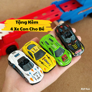 Đồ Chơi Tàu Hỏa 2in1 Biến Hình Thành Đường Đua Tốc Độ - Kèm Bệ Phóng Xe Thú Vị, Có Nhạc Và Đèn Tặng 6 Bóng Eva Và 4 Xe