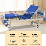 Giường y tế đa chức năng cho người già người bệnh TC001, Giường bệnh nhân nâng hạ lưng và chân có bàn ăn cây truyền dịch — ảnh 2