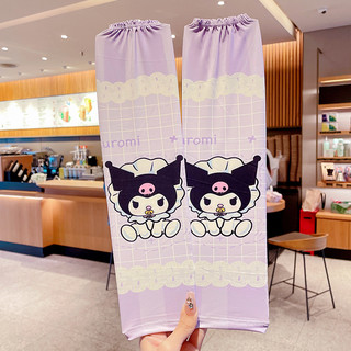 Găng Tay Chống Nắng Sanrio Kuromi/ Melody/ Hello Kitty Chất Liệu Vải Lụa Lạnh Mỏng Co Giãn Thoáng Khí Mùa Hè Cho Trẻ