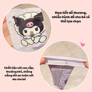 Găng Tay Chống Nắng Sanrio Kuromi/ Melody/ Hello Kitty Chất Liệu Vải Lụa Lạnh Mỏng Co Giãn Thoáng Khí Mùa Hè Cho Trẻ
