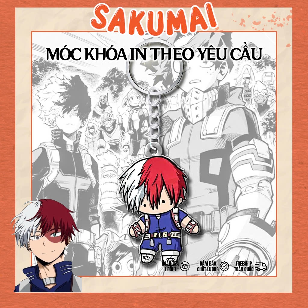 Móc Khoá Acrylic, Móc Khoá Chibi anime My Hero Academia Todoroki All Might Deku Midoriya Bakugo Dabi Uraraka - SakuMai