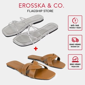Combo 2 đôi dép nữ đế bệt thời trang Erosska siêu ưu đãi _ DE04777