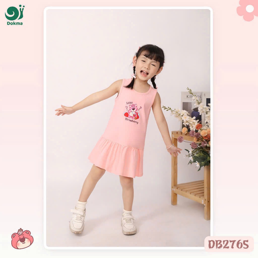 (11-25kg, 2-7Y) Váy Sát Nách Dokma Bé Gái DB1485 DB2655 DB2765 DB2816 DB2961 DB2965 DB3009