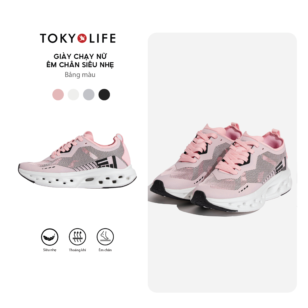 Giày Chạy Thể Thao Chạy Bộ Nữ Kháng Khuẩn Êm Chân Thoáng Khí 40002576 - TOKYOLIFE