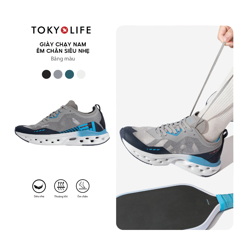 Giày Chạy Thể Thao Nam Chạy Bộ Kháng Khuẩn Êm Chân Siêu Nhẹ 40002575 - TOKYOLIFE