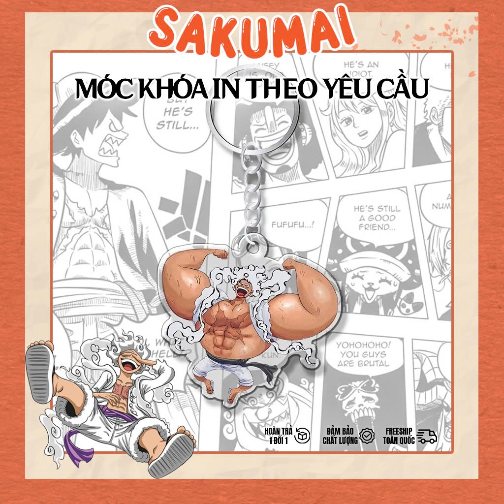 Móc Khoá Anime, Móc Khoá Chibi Luffy Gear 5 One Piece Monkey D. Luffy Chopper Đảo Hải Tặc Phụ Kiện Trang Trí - SakuMai