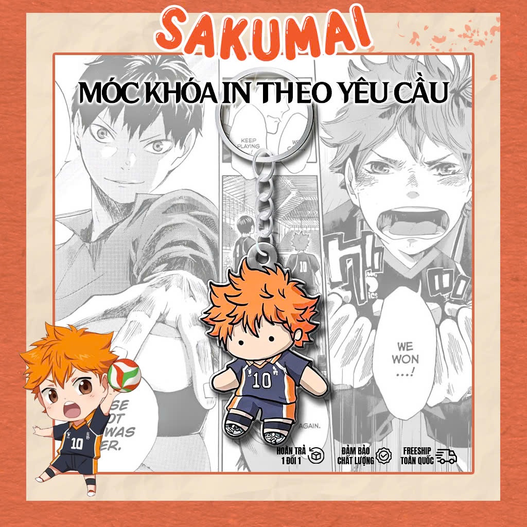 Móc Khoá Anime, Móc Khoá Chibi Haikyuu Shoyo Hinata Yu Nishinoya Oikawa Kozume Bokuto Manga Hoạt Hình Nhật Bản - SakuMai