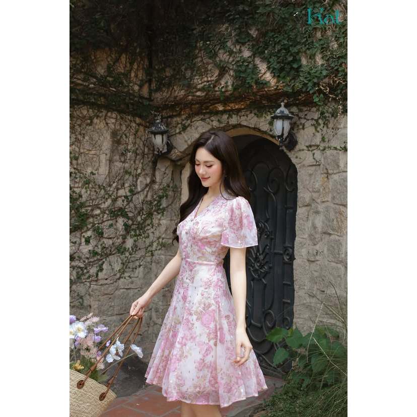 Đầm Hoa Judy The Kat House, vải chiffon Hàn, ôm vừa vặn, tôn dáng, xinh xắn dễ thương