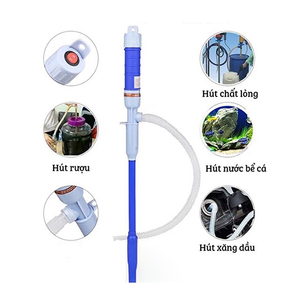 [ TẶNG KÈM 2 PIN] Dụng cụ Hút Xăng Dầu, Hút Thay Nước Hồ cá, Hút Rượu Máy Bơm Hút Chất Lỏng Tự Động Sài Pin