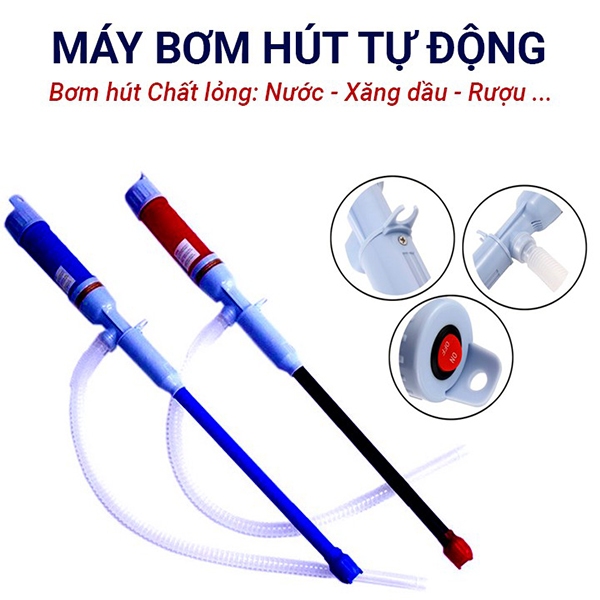 [ TẶNG KÈM 2 PIN] Dụng cụ Hút Xăng Dầu, Hút Thay Nước Hồ cá, Hút Rượu Máy Bơm Hút Chất Lỏng Tự Động Sài Pin