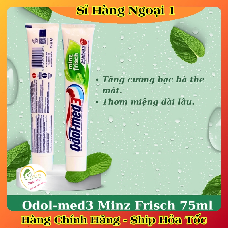 [Date Mới Đủ Bill] Kem đánh răng ODOL - MED 3 Extra white 75ml - Đức