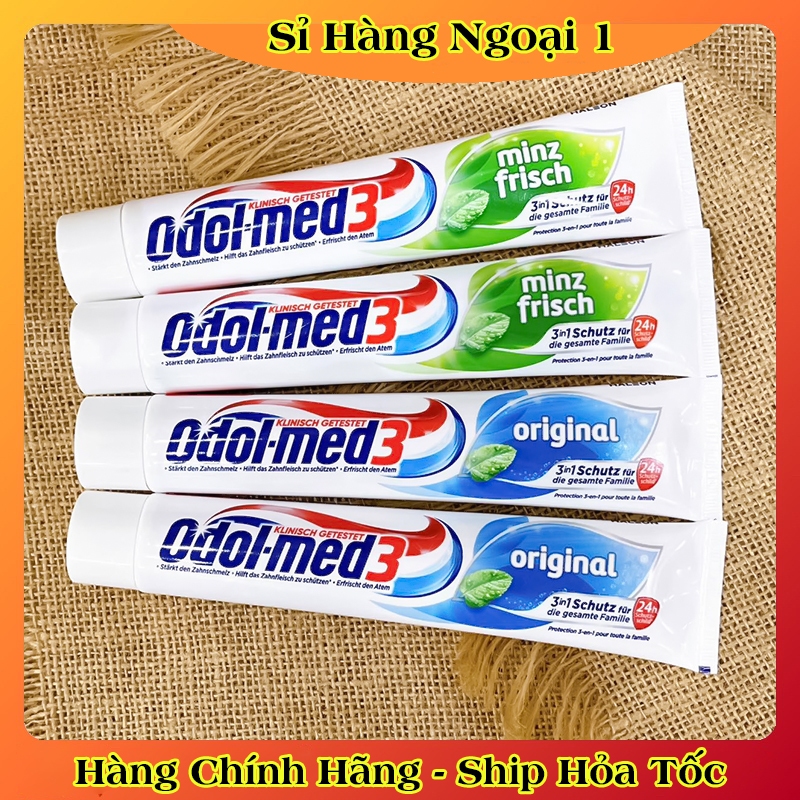 [Date Mới Đủ Bill] Kem đánh răng ODOL - MED 3 Extra white 75ml - Đức