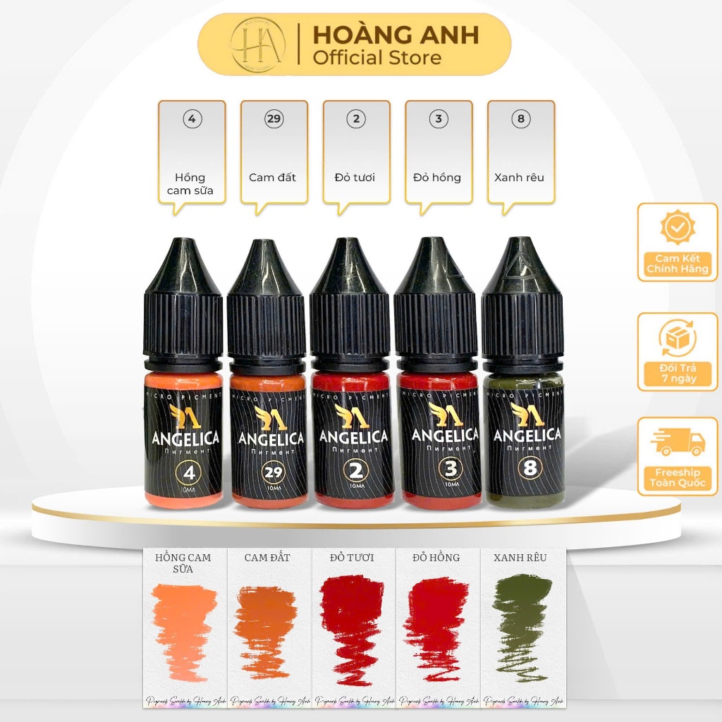 Mực Angelica Tem Đen hữu cơ chính hãng Nga, chuyên phun xăm mày môi bong đậm - H002