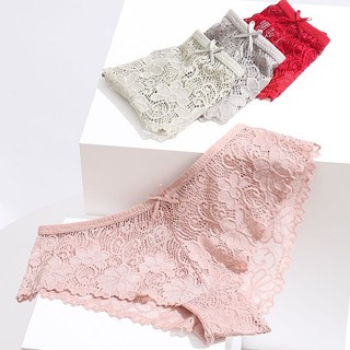 Combo 5 Quần lót ren nữ sexy hình hoa đính nơ tôn mông quyến rũ King Shop L-6824