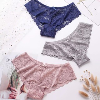 Combo 5 Quần lót ren nữ sexy hình hoa đính nơ tôn mông quyến rũ King Shop L-6824