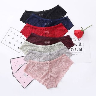 Combo 5 Quần lót ren nữ sexy hình hoa đính nơ tôn mông quyến rũ King Shop L-6824