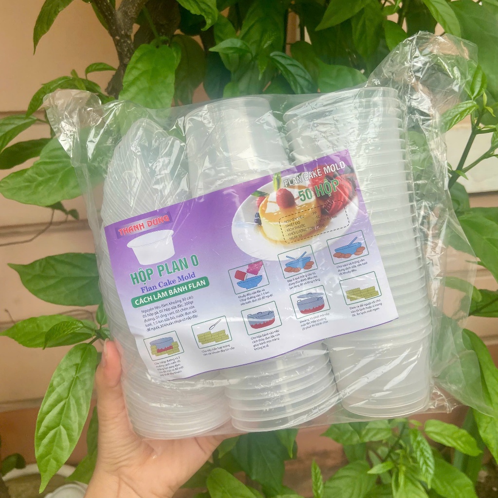 Combo 50 Hũ nhựa sữa chua,  làm flan caramen loại đẹp - hộp caramen ,rau câu...