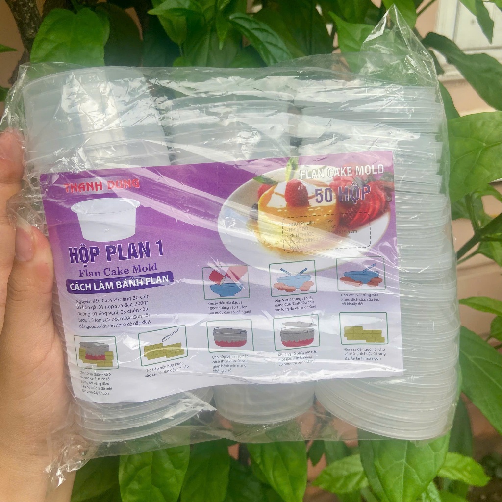 Combo 50 Hũ nhựa sữa chua,  làm flan caramen loại đẹp - hộp caramen ,rau câu...