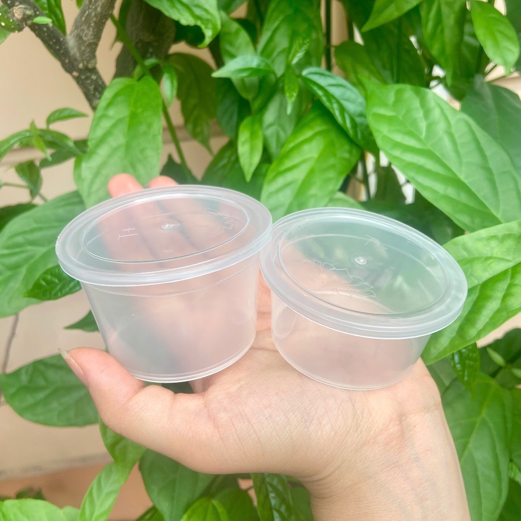 Combo 50 Hũ nhựa sữa chua,  làm flan caramen loại đẹp - hộp caramen ,rau câu...