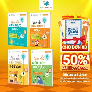Sách - Tham khảo lớp 9 - Combo Làm chủ kiến thức bằng sơ đồ tư duy Ngữ Văn-Toán Lớp 9 - Theo SGK mới nhất