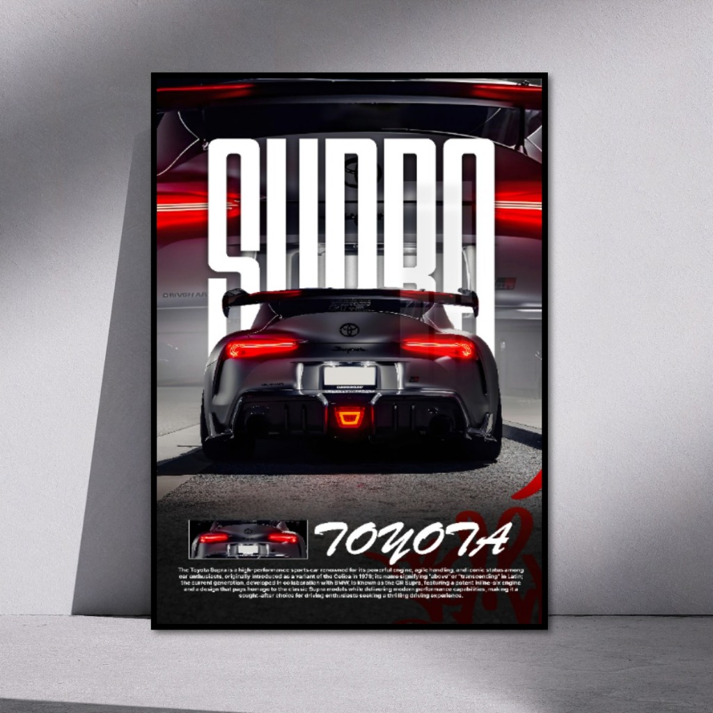 (Nhiều Mẫu) Tranh Poster Siêu Xe Thiết Kế Riêng Tráng Gương Khung Composite Decor Treo Tường Phòng Khách, Phòng Game