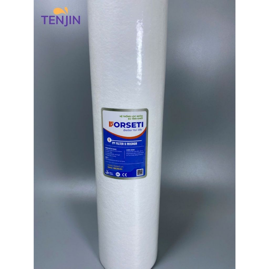 Lõi Lọc FORSETI 20 Inch Béo Đầu Nguồn PP5 Lọc Hiệu Quả Bụi Bẩn Trên 5 Micromet