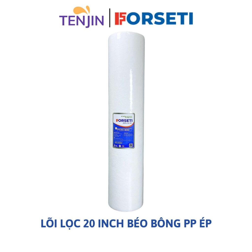 Lõi Lọc FORSETI 20 Inch Béo Đầu Nguồn PP5 Lọc Hiệu Quả Bụi Bẩn Trên 5 Micromet