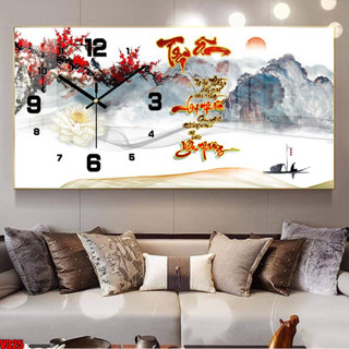 [TRANH THƯ PHÁP TRI ÂN THẦY CÔ] Tranh Đồng Hồ Tráng Gương Bo Viền Cao Cấp - Tranh Tri Ân - Quà Tặng Cho Thầy Cô Giáo