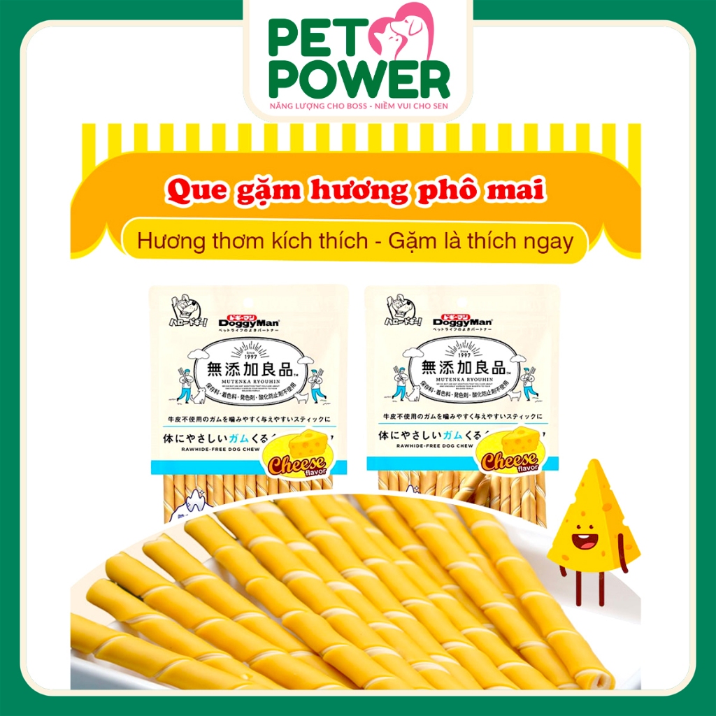 [Chính Hãng] - Que gặm DoggyMan cho chó hương phô mai - Size mini 120g