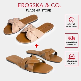 Erosska - Combo 2 đôi dép bệt thời trang phối quai ngang thiết kế đơn giản thanh lịch - DE4727