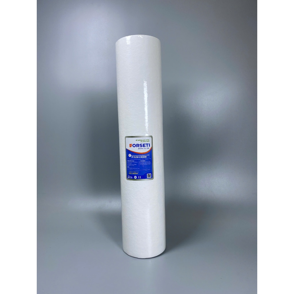 Bộ cốc lọc đầu nguồn béo màu xanh FORSETI 20inch ren 34 full phụ kiện gồm lõi béo, giá treo và gông tháo