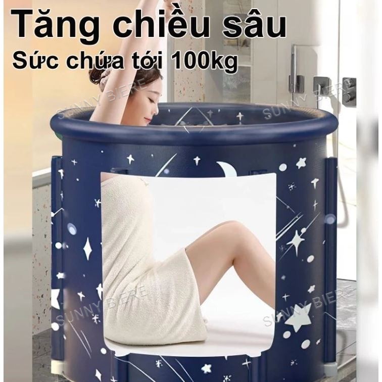 Bồn tắm gấp gọn cho người lớn 6 lớp SUNNY làm từ vải Oxford chống thấm cách nhiệt 3h