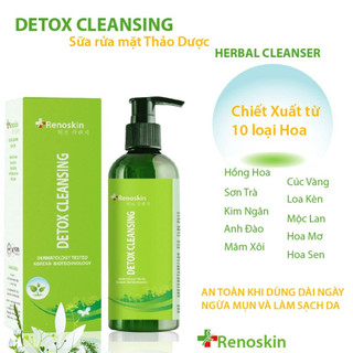 Sữa Rửa Mặt Detox Cleansing Renoskin Hàn Quốc Chiết Xuất Thảo Dược Thiên Nhiên Cho Làn Da Sạch Khuẩn Và Tươi Mới