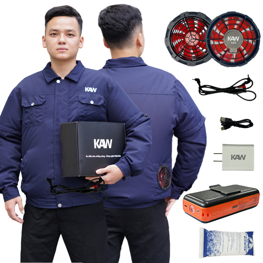 Áo Điều Hòa KAW – Làm Mát Cơ Thể, Quạt Gió 2 Chiều, Pin Sạc Dài Lâu, Chống Nắng Tốt