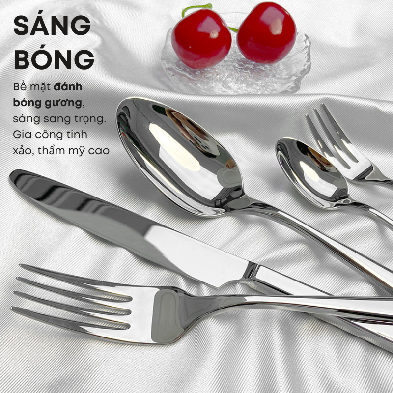 Bộ Dao Thìa Nĩa Inox 410 Cao Cấp - Chuyên Dụng Cho Món Âu, Bít Tết - Nhà Hàng, Khách Sạn, Quán Ăn, Tiệc, Buffet | 280
