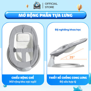 Nôi Điện Cho Bé LAMPA, Nôi Điện Đưa Tự Động Có Điều Khiển Từ Xa, Tựa Lưng Điều Chỉnh 3 Tư Thế Cho Bé