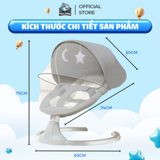 Nôi Điện Cho Bé LAMPA, Nôi Điện Đưa Tự Động Có Điều Khiển Từ Xa, Tựa Lưng Điều Chỉnh 3 Tư Thế Cho Bé