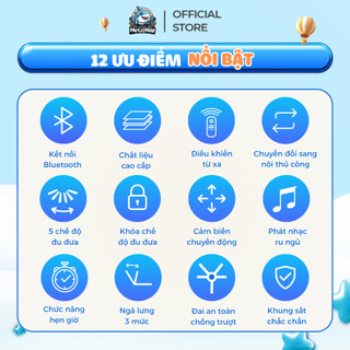 Nôi Điện Cho Bé LAMPA, Nôi Điện Đưa Tự Động Có Điều Khiển Từ Xa, Tựa Lưng Điều Chỉnh 3 Tư Thế Cho Bé