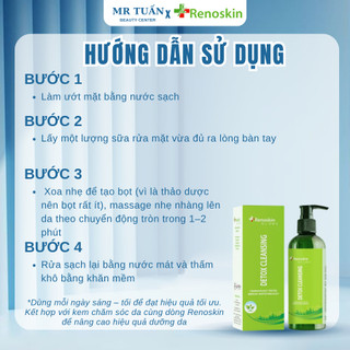 Sữa Rửa Mặt Detox Cleansing Renoskin Hàn Quốc Chiết Xuất Thảo Dược Thiên Nhiên Cho Làn Da Sạch Khuẩn Và Tươi Mới