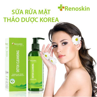Sữa Rửa Mặt Detox Cleansing Renoskin Hàn Quốc Chiết Xuất Thảo Dược Thiên Nhiên Cho Làn Da Sạch Khuẩn Và Tươi Mới