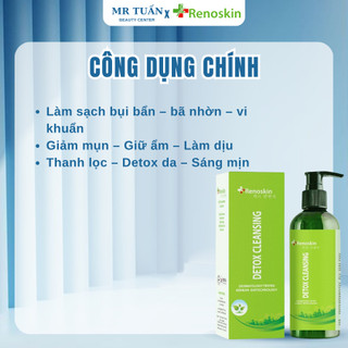 Sữa Rửa Mặt Detox Cleansing Renoskin Hàn Quốc Chiết Xuất Thảo Dược Thiên Nhiên Cho Làn Da Sạch Khuẩn Và Tươi Mới