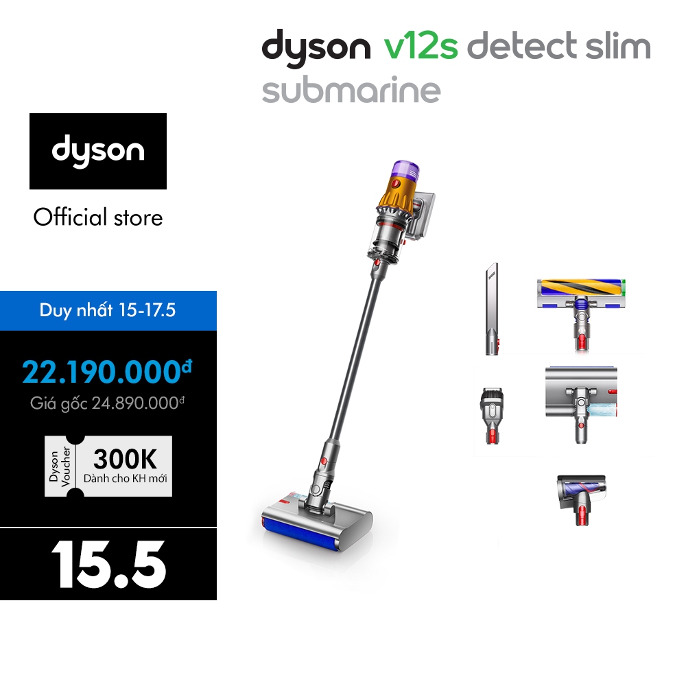 Ảnh Máy hút bụi lau nhà không dây Dyson V12 s Detect ™ Slim Submarine​ 1