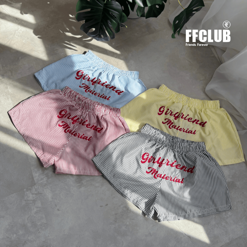 QUẦN SHORT KATE MỀM MÙA HÈ LOGO THÊU GIRLFRIEND FFCLUB MIX