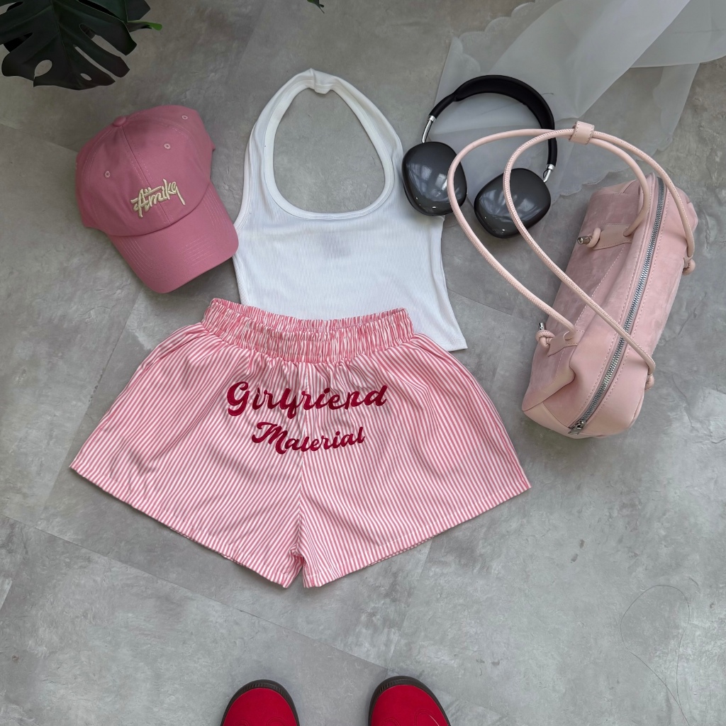 QUẦN SHORT KATE MỀM MÙA HÈ LOGO THÊU GIRLFRIEND FFCLUB MIX